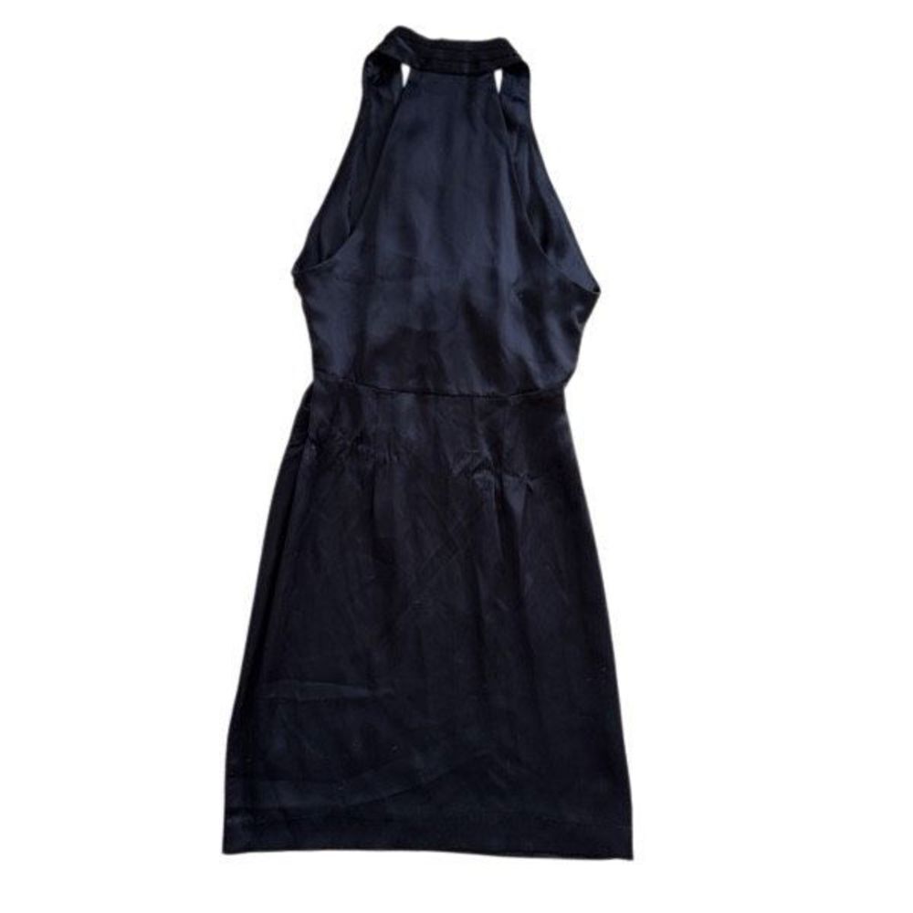Designer Black Halo elegant black 100% silk mini dress sz XS - Picture 2 of 7